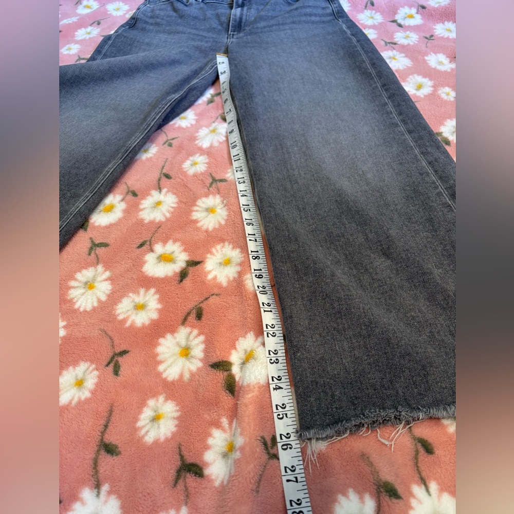Paige Anessa High Rise Cropped Wide Leg Jeans in Smokey Grey Size 28 Like New - Picture 5 of 11